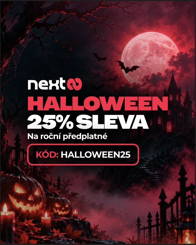 NEXT8 Halloween, 25 % sleva na roční předplatné, kód HALLOWEEN25